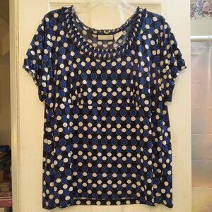 Worthington Short Sleeve Multicolored Pull Over Blouse in Size 1X